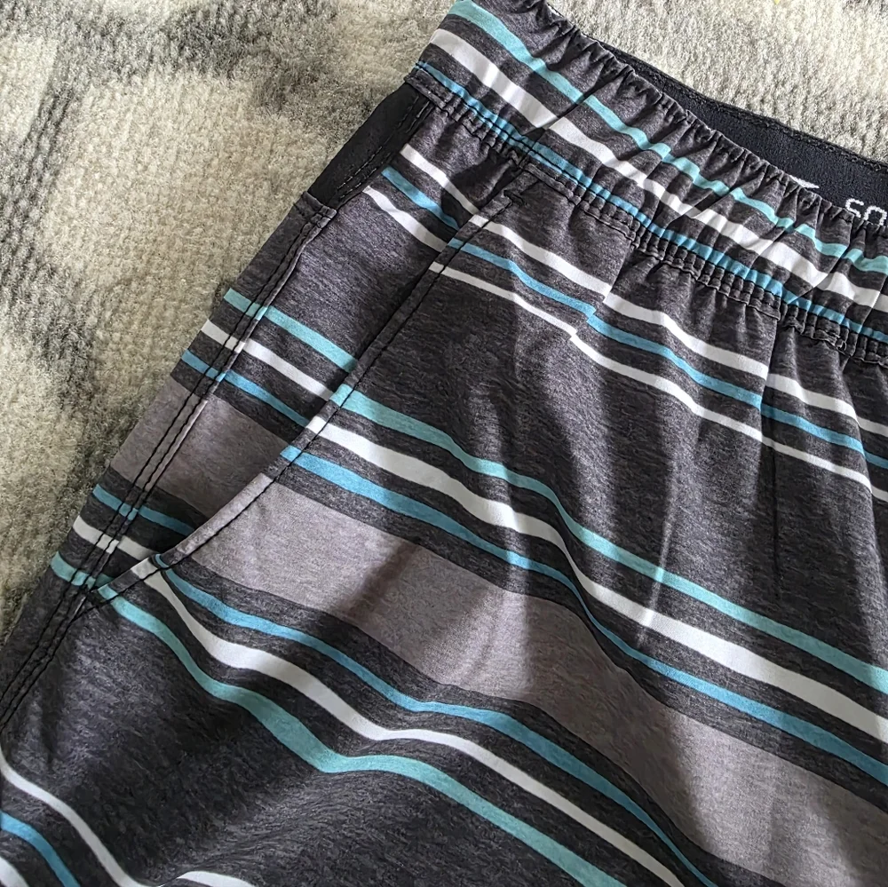 Speedo men's tech volley swim shorts striped NEW Size Small
